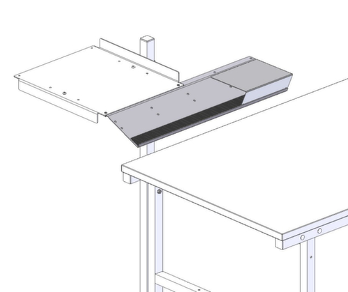 Rocholz Tastatur- und Mausablage 2000 für Packtisch, Höhe 20 mm Technische Zeichnung 1 L