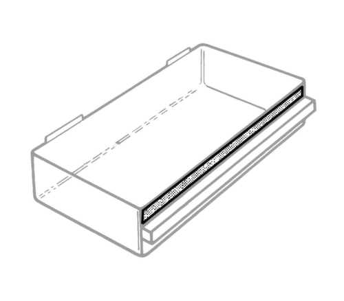 raaco Robustes Klarsichtmagazin 1240-123 mit Metallrahmen, 40 Schublade(n), dunkelblau/transparent Technische Zeichnung 3 L