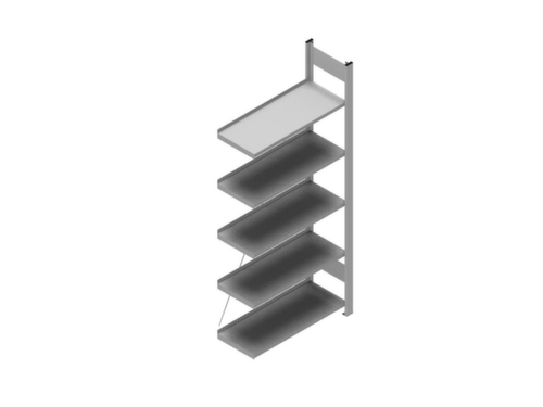 hofe Akten-Steckregal Anbaufeld, 5 Böden, RAL9006 Weißaluminium