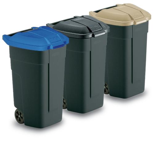 Abfalltonne, 100 l, anthrazit, Deckel blau Standard 2 L