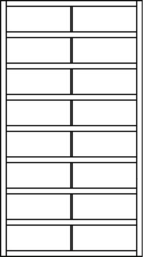 PAVOY Fächerregal Basis, Breite 1000 mm Technische Zeichnung 1 L