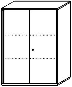 Gera Büro-Flügeltürenschrank Pro Technische Zeichnung 3 L