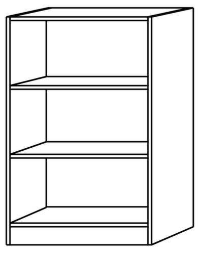 Büroregal Sina mit Rückwand, Breite 800 mm, 3 OH, Nussbaum Technische Zeichnung 1 L