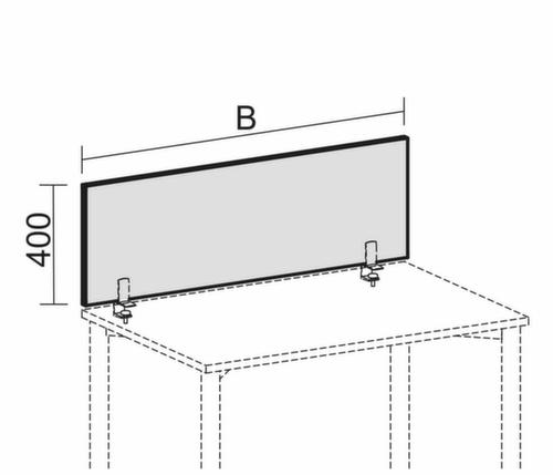 Gera Wandelement Pro BasicLine, Höhe x Breite 400 x 1000 mm, Wand blau Technische Zeichnung 1 L