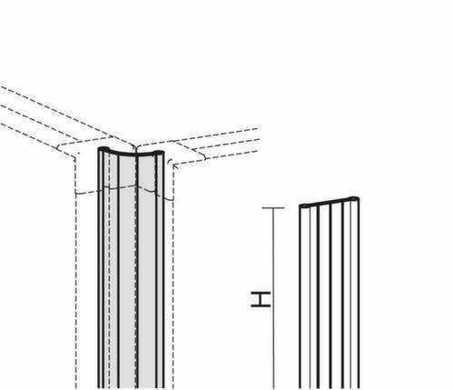 Gera Winkelverbindung Pro BasicLine für Trennwand, Höhe 600 mm Standard 1 L