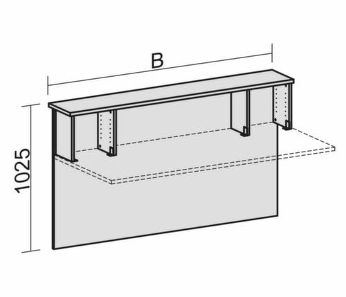 Vorbautheke mit Fachseiten Technische Zeichnung 1 L