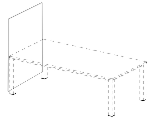 Nowy Styl Thekenblende E10 für Schreibtisch, Breite 800 mm Technische Zeichnung 1 L