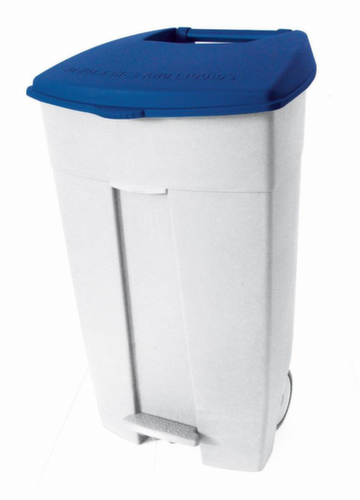 Fahrbare Abfalltonne Contiplast, 120 l, weiß, Deckel blau Standard 1 L