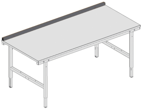 Rocholz Rückwandboard für Packtisch, Höhe 40 mm Technische Zeichnung 1 L