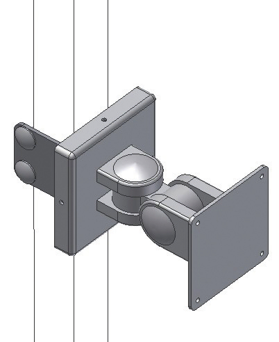 Rocholz Monitorarm für Packtisch, Höhe 105 mm Technische Zeichnung 1 L