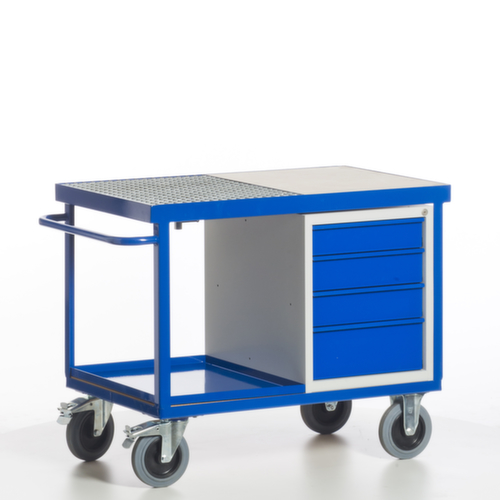 Rollcart Umwelt-Werkstattwagen mit öldichter Wanne und Gitterrost, Traglast 600 kg, Ladefläche 1150 x 700 mm Standard 12 L