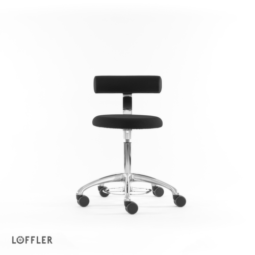 Löffler Hocker Aogo, Sitz schwarz, Rollen Standard 2 L