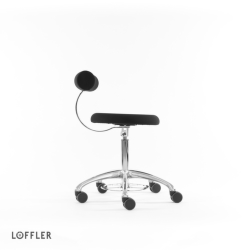 Löffler Hocker Aogo, Sitz schwarz, Rollen Standard 3 L