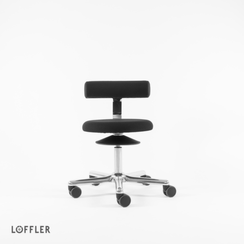 Löffler Hocker Aogo, Sitz schwarz, Rollen Standard 2 L