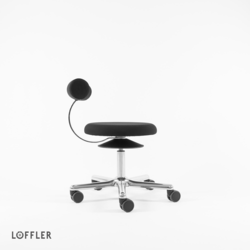 Löffler Hocker Aogo, Sitz schwarz, Rollen Standard 3 L