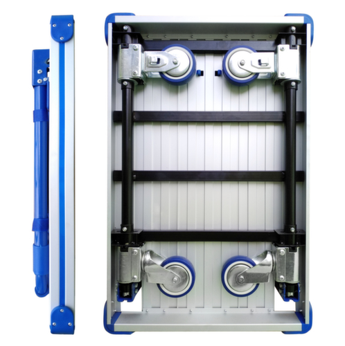 Alu-Schiebebügelwagen mit klappbarem Griff und Rädern Detail 1 L