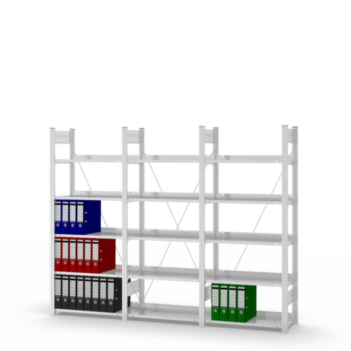 hofe Akten-Steckregal, 5 Böden, RAL7035 Lichtgrau Standard 3 L