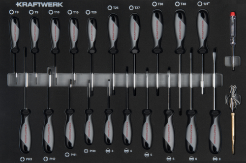 KRAFTWERK® Schraubendreher-Einlage 22-tlg. Standard 1 L