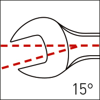 KRAFTWERK® Doppelgabelschlüssel voll pol.55 x 60 mm Technische Zeichnung 1 L