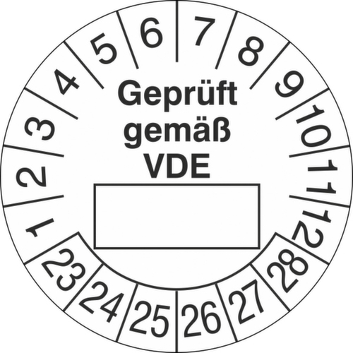 Runde Prüfplakette ohne Jahresfarbe Standard 14 L