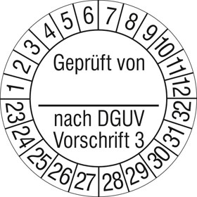 Runde Prüfplakette ohne Jahresfarbe Standard 15 L