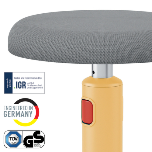 Leitz Sitz-Steh-Hocker Ergo Cosy Aktiv, Sitz grau, rutschfester Fußunterseite Detail 1 L