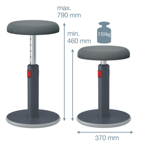 Leitz Sitz-Steh-Hocker Ergo Cosy Aktiv, Sitz grau, rutschfester Fußunterseite Detail 2 L