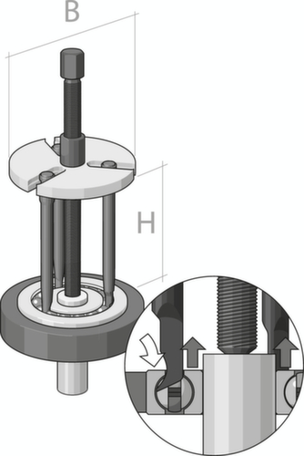 GEDORE 1.92/2 Kugellagerabzieher PLUS Technische Zeichnung 2 L