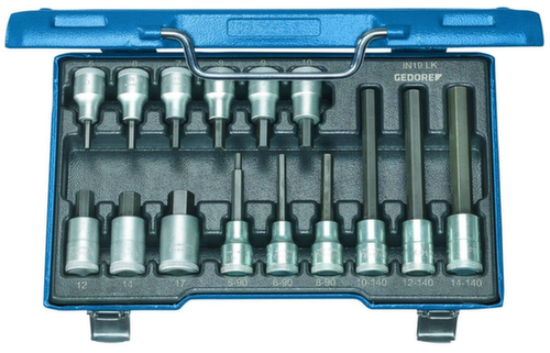 GEDORE IN 19 LKM Schraubendreher-Satz 1/2" 15-teilig Innen-6-kant 5-17mm Standard 1 L