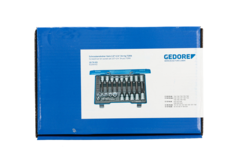 GEDORE 19 TX 20 Schraubendreher-Satz 1/2"+1/4" 34-teilig TX Standard 5 L