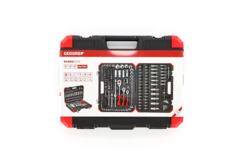 GEDORE R45603172 Steckschlüssel-Satz 1/4"+3/8"+1/2" 172-teilig Standard 6 L