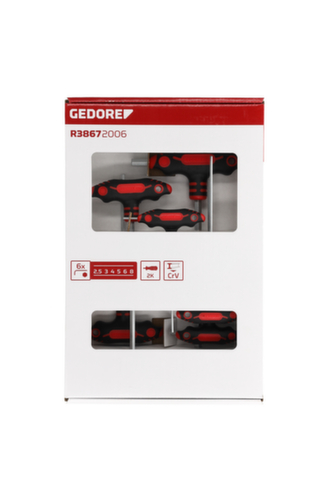 GEDORE R38672006 2K-T-Griff-Schraubendreher-Satz 6-kant 2.5-8 mm Standard 2 L