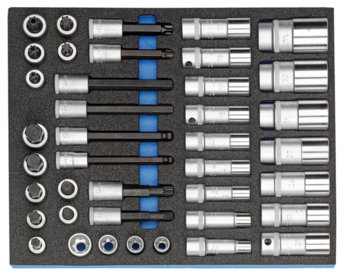 GEDORE 2005 CT2-D 19L Steckschlüssel-Sortiment 1/2" in Check-Tool-Modul Standard 1 L