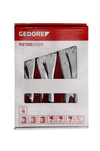 GEDORE R27202003 Gripzangensatz 7-12 Zoll 35-60mm 3-teilig Standard 2 L