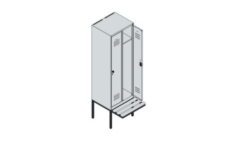 C+P Spind Classic Plus mit Sitzbank, Abteilbreite 300 mm Technische Zeichnung 1 L