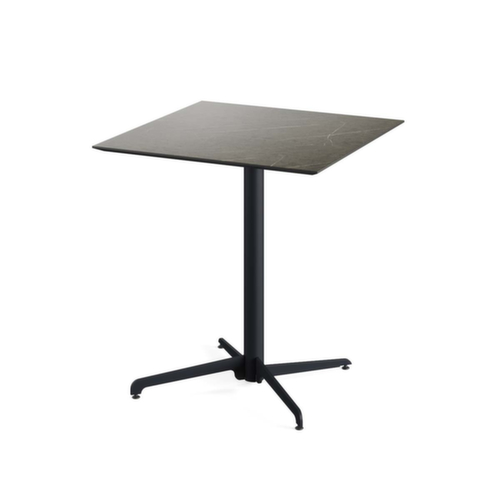 VEBA Bistrotisch Essentials X Cross, Breite x Tiefe 700 x 700 mm, Platte Midnight Marble Standard 1 L