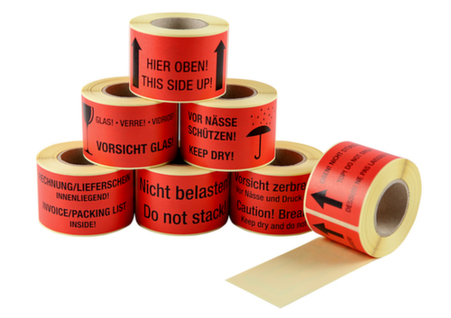 EICHNER Hinweisetiketten aus Papier/Kunststoff in rot Standard 2 L