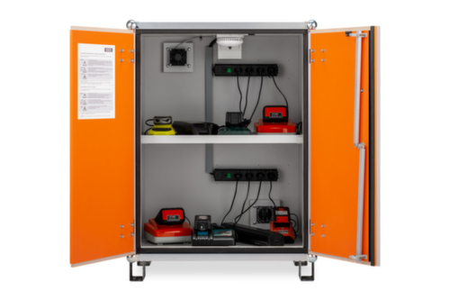 Explosionsgeschützter Lithium-Ionen-Ladeschrank BASIC 8/10 unterfahrbar, Höhe x Breite x Tiefe 1110 x 800 x 660 mm Standard 6 L