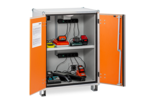 Explosionsgeschützter Lithium-Ionen-Ladeschrank BASIC 8/10 unterfahrbar, Höhe x Breite x Tiefe 1110 x 800 x 660 mm Standard 4 L