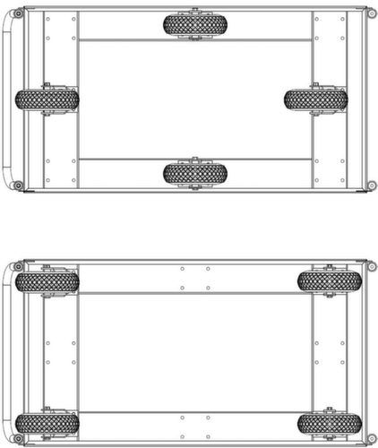 Schiebebügelwagen mit Stahlladefläche, Traglast 1200 kg, Ladefläche 1400 x 760 mm Standard 5 L