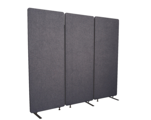 LUXOR Akustik-Stellwand-Set RECLAIM, Höhe x Breite 1680 x 1830 mm, Wand schiefergrau Standard 2 L