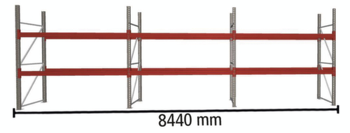 META Palettenregal MULTIPAL für 27 Paletten, 8440 mm breit, 3 Lagerebenen
