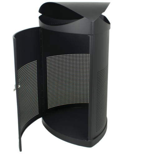 Abfallbehälter mit Schutzdach, 60 l, schwarz Standard 2 L