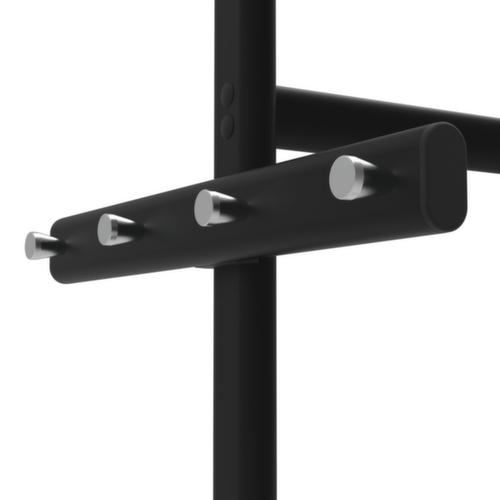 MAUL Garderobenständer MAULsalsa, mit 8/2 Haken, RAL9004 Signalschwarz Detail 2 L