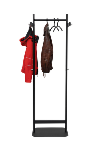 MAUL Garderobenständer MAULsalsa, mit 8/2 Haken, RAL9004 Signalschwarz Milieu 1 L