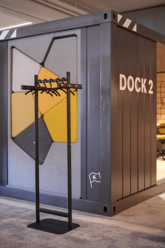 MAUL Garderobenständer MAULsalsa, mit 8/2 Haken, RAL9004 Signalschwarz Milieu 5 L