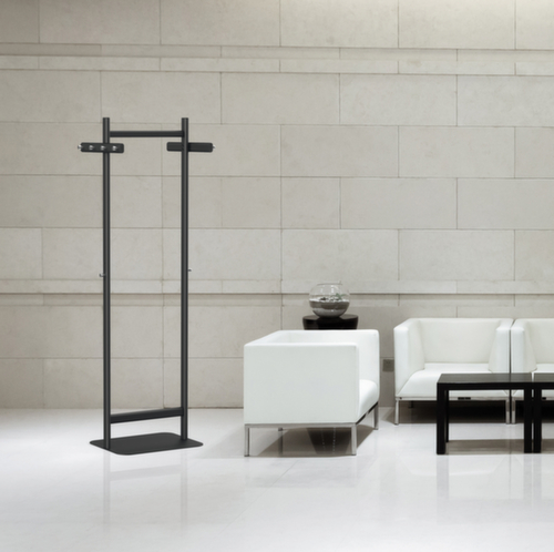 MAUL Garderobenständer MAULsalsa, mit 8/2 Haken, RAL9004 Signalschwarz Milieu 3 L