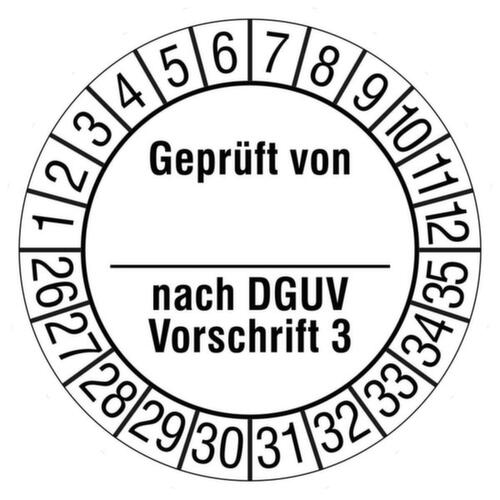 Prüfplakette Geprüft nach DGVU Standard 1 L
