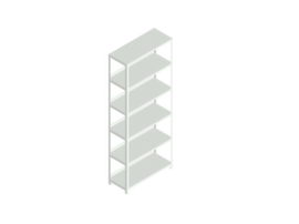 hofe Akten-Schraubregal, 6 Böden, RAL7035 Lichtgrau