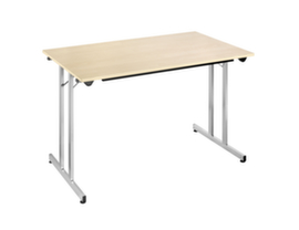 Stapelbarer Mehrzweck-Klapptisch, Breite x Tiefe 1200 x 600 mm, Platte Ahorn